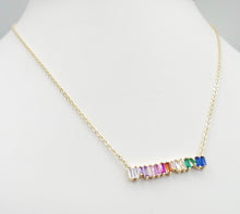 Load image into Gallery viewer, RAINBOW DIAMOND GOLD NECKLACE