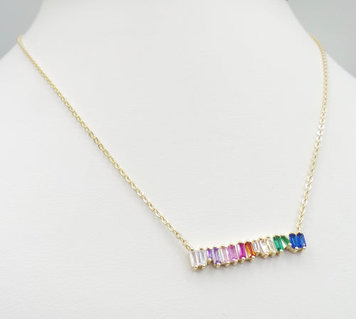 RAINBOW DIAMOND GOLD NECKLACE