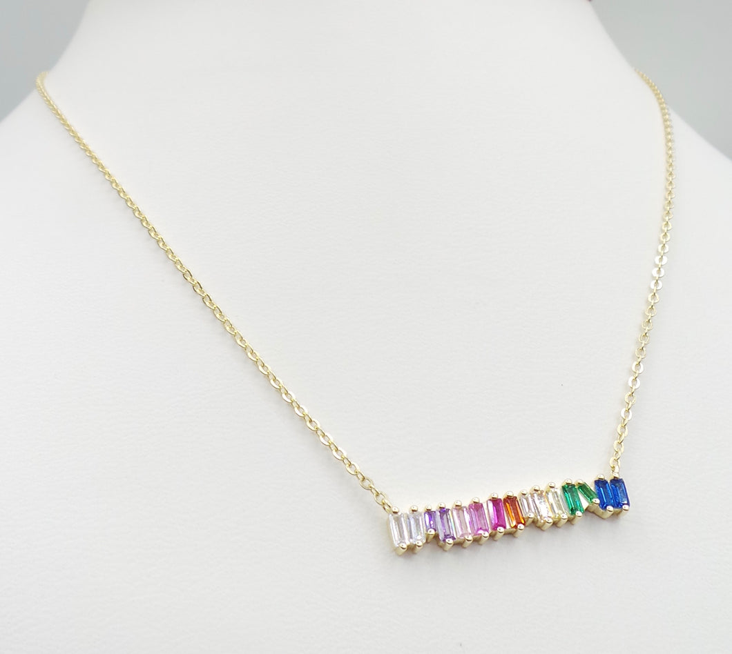 RAINBOW DIAMOND GOLD NECKLACE