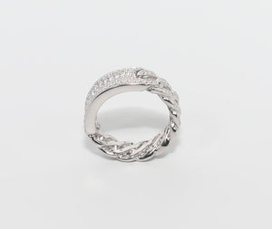 DIAMOND CUBAN PLATE RING