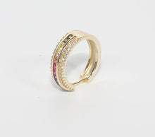 Load image into Gallery viewer, RAINBOW DIAMOND SMALL HOOP EARRINGS