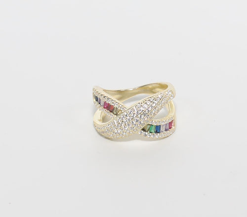 RAINBOW LOVE DIAMOND GOLD RING