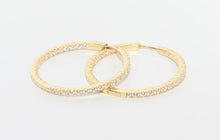 Load image into Gallery viewer, DIAMOND HOOP EARRINGS