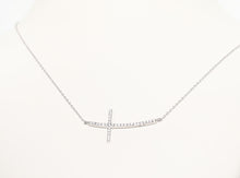 Load image into Gallery viewer, DIAMOND SIDEWAYS CROSS CHOKER NECKLACE