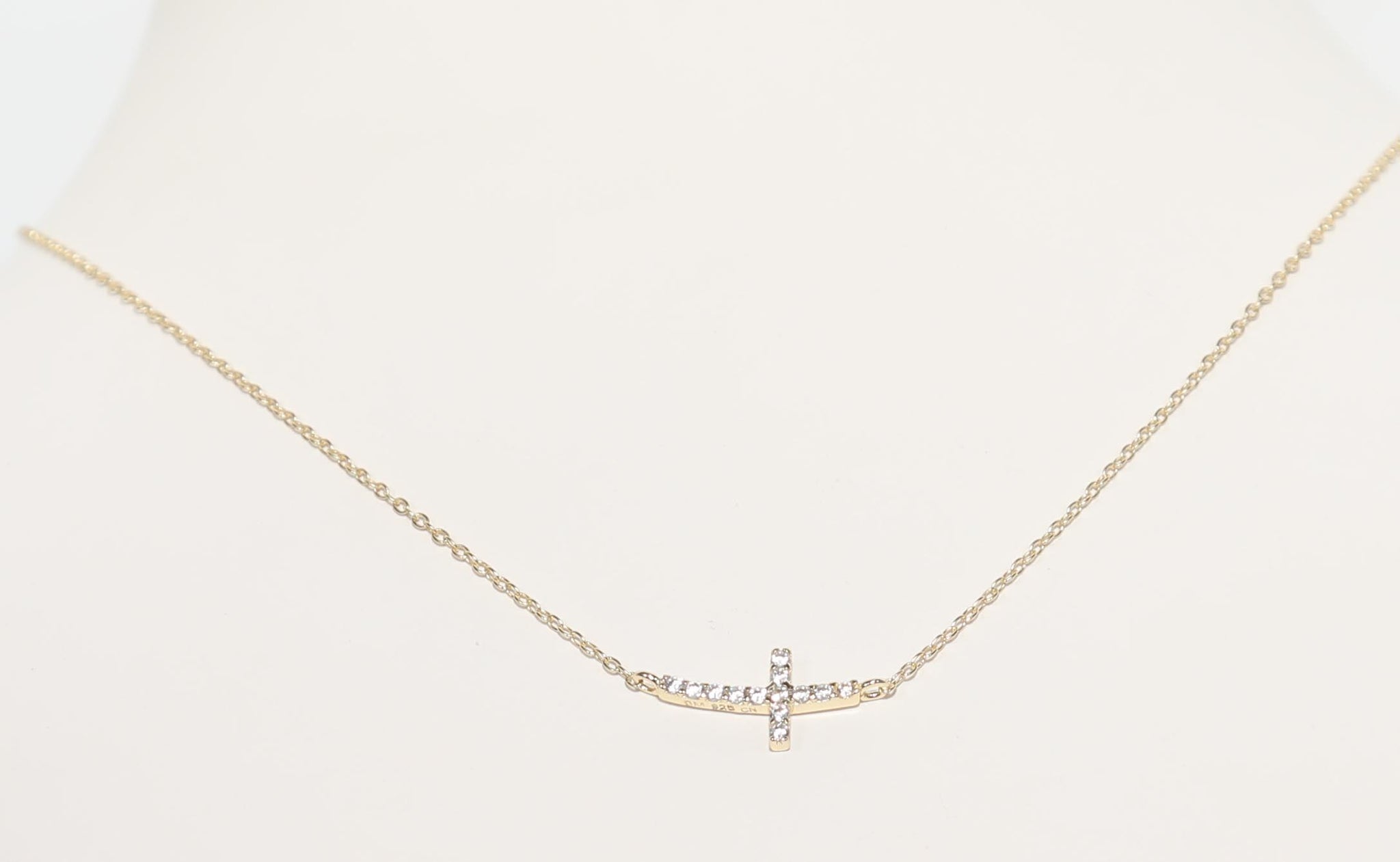 Buy Sideways Cross Necklace Gold, Cross Pendant, Diamond Cross Necklace 14K  Yellow Rose Gold Online in India - Etsy