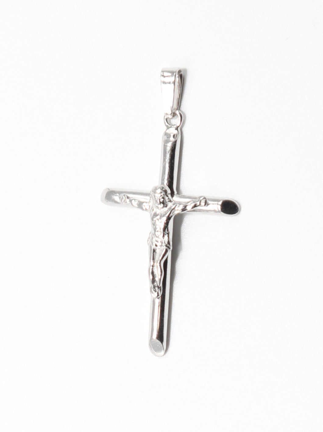 SOLID SILVER CROSS WITH JESUS