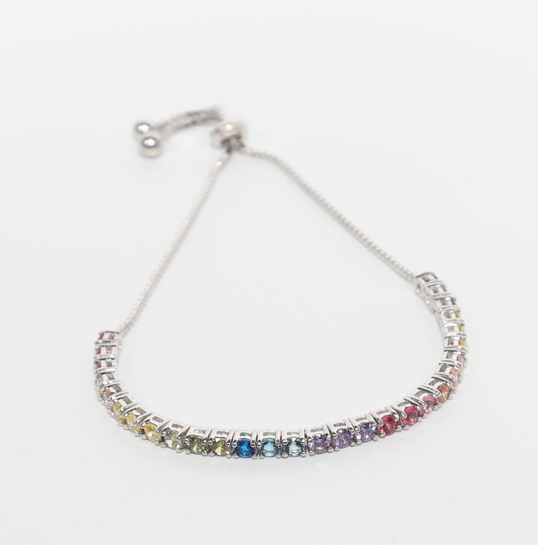 ADJUSTABLE RAINBOW TENNIS BRACELET