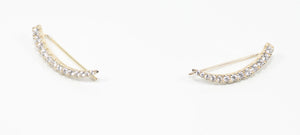 DIAMOND LINE AGAINST EAR GOLD EARRINGS