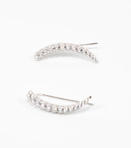 DIAMOND LINE AGAINST EAR GOLD EARRINGS