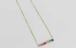 RAINBOW DIAMOND GOLD NECKLACE